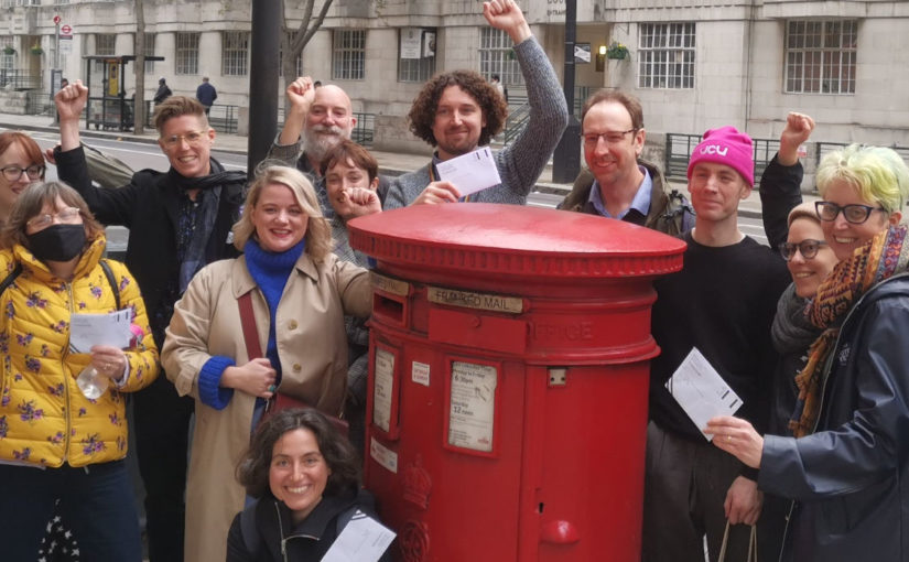 UCU get out the vote campaign for the 2021 strike ballots. Photo: UCU