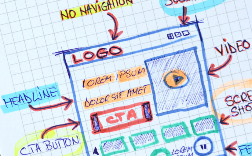 Mock up drawing for a landing page. Photo: Adrian825 / Getty Images