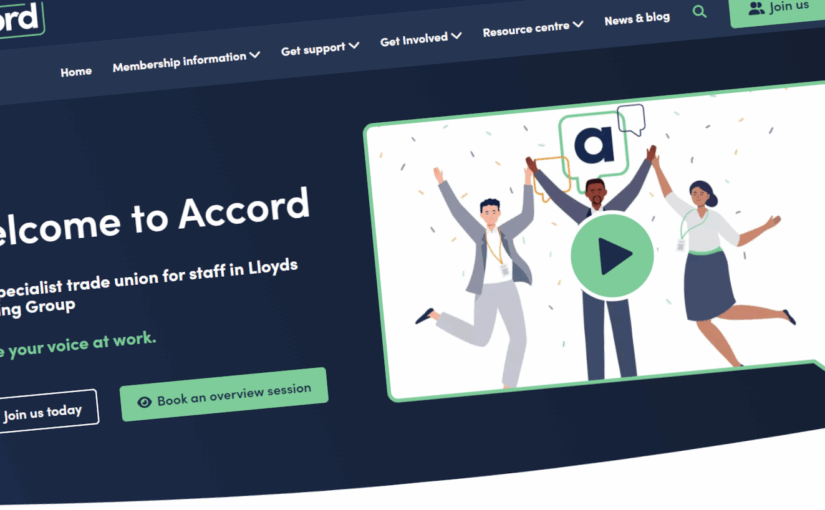 Screenshot from Accord's landing page for new starters at Lloyds Bank Group.